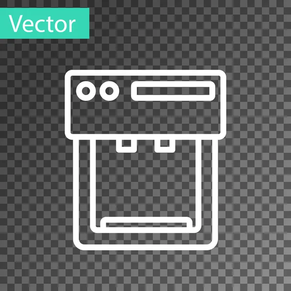 Línea blanca Icono de la máquina de café aislado sobre fondo transparente. Vector — Vector de stock