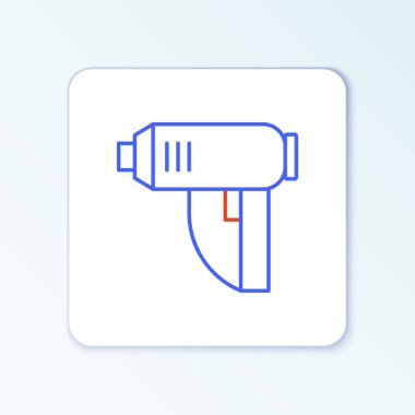 Hat Elektrik endüstriyel kurutma ikonu beyaz arka planda izole edildi. Renkli taslak konsepti. Vektör