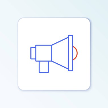 Beyaz arkaplanda Hat Megafonu simgesi izole edildi. Sözcü işareti. Renkli taslak konsepti. Vektör