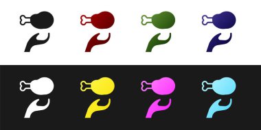 Bağış yiyecek simgesini siyah beyaz arkaplanda izole et. Vektör