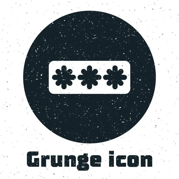 Grunge Icono Acceso Seguridad Protección Con Contraseña Aislado Sobre Fondo — Vector de stock