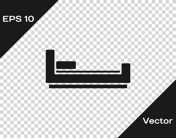 Черная Кровать Значок Изолирован Прозрачном Фоне Вектор — стоковый вектор