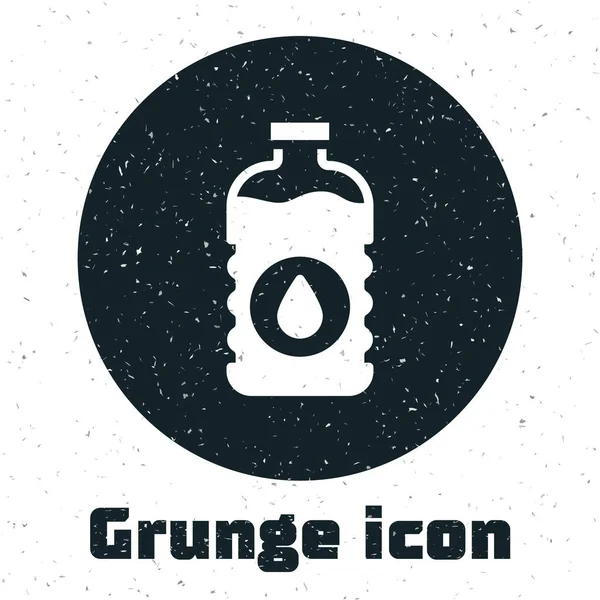 Grunge Icono Botella Agua Aislado Sobre Fondo Blanco Signo Bebida — Vector de stock