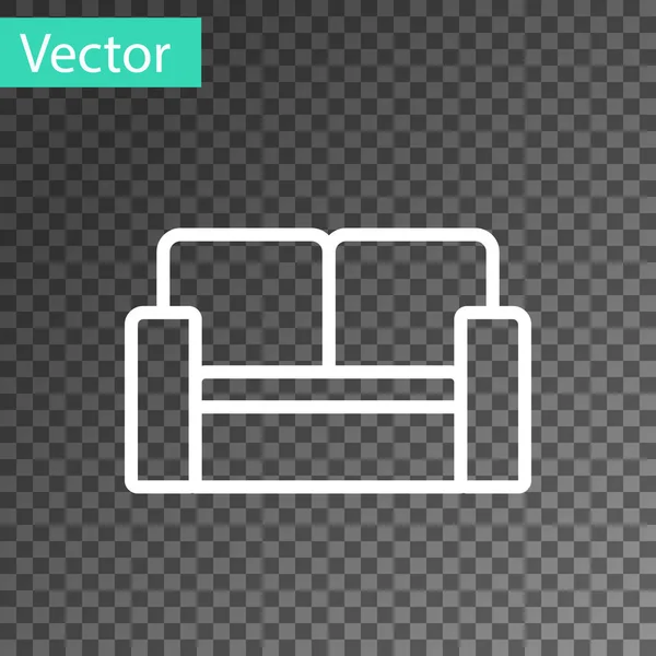 Línea Blanca Icono Silla Cinema Aislado Sobre Fondo Transparente Vector — Vector de stock