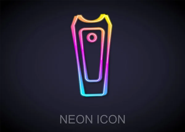 Gloeiende Neon Lijn Nagelsnijder Pictogram Geïsoleerd Zwarte Achtergrond Een Nagelknipper — Stockvector