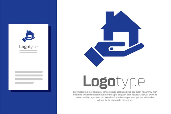 Blue Realtor Icon Isolated White Background Buying House Logo Design — Stock Vector