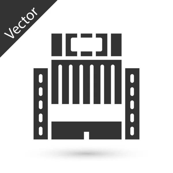 Grey Hotel Ukraina Icono Del Edificio Aislado Sobre Fondo Blanco — Vector de stock