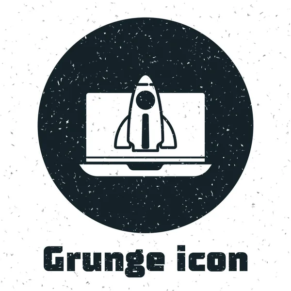 Grunge Business Startup Project Concept Icoon Geïsoleerd Witte Achtergrond Symbool — Stockvector