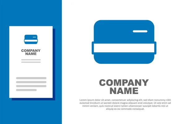 蓝色信用卡图标孤立在白色背景 网上支付 提取现金 金融业务 买东西的标志标志设计模板元素 — 图库矢量图片