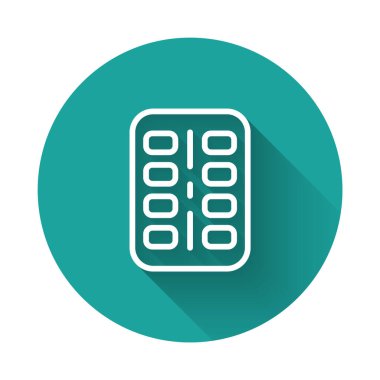 Uzun gölgeli beyaz çizgili nikotin sakızı. Sakinleştirir ve sigarayı bırakmanın neden olduğu endişeyi azaltır. Yeşil daire düğmesi. Vektör