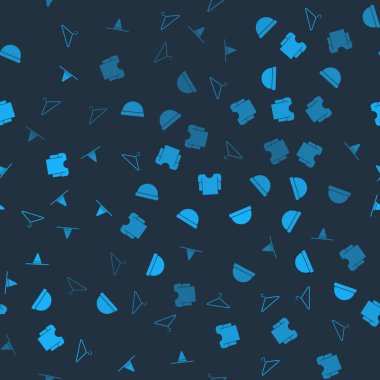 Askı gardırobu, Beanie şapkası, uzun kollu gömlek ve bahçıvan işçisi. Vektör.