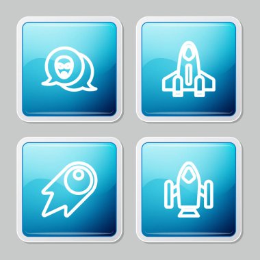 Uzaylı, Roket gemisi, Kuyruklu yıldız hızla yere düşüyor. Vektör