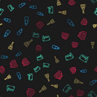 Çizgi, kırık tırnak, kozmetik poşet, bir şişe cila ve pürüzsüz desen. Vektör