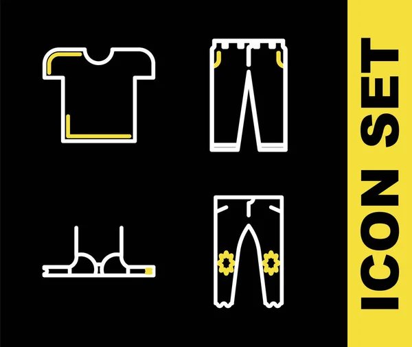 Set Line Hosen Und Shirt Symbol Vektor — Stockvektor