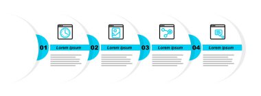 Satır Yeni sohbet iletileri bildirimi, Tarayıcı penceresi, Fotoğraf rötuşlama ve simgesi ayarla. Vektör