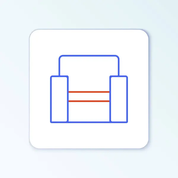 Line Cinema Stuhl Symbol isoliert auf weißem Hintergrund. Buntes Rahmenkonzept. Vektor — Stockvektor