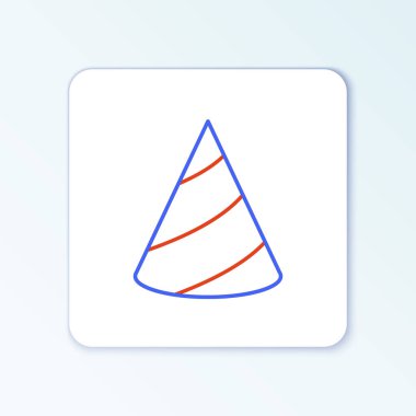 Çizgi Partisi şapka simgesi beyaz arkaplanda izole edildi. Doğum günü şapkası. Renkli taslak konsepti. Vektör