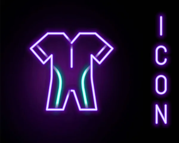 Świecący neon linii Wetsuit do ikony nurkowania odizolowany na czarnym tle. Nurkowanie pod wodą. Kolorowy koncept. Wektor — Wektor stockowy