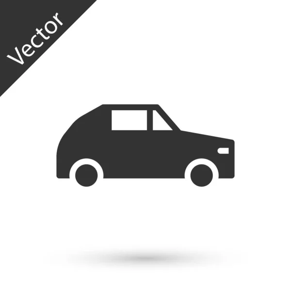 Icono de coche gris aislado sobre fondo blanco. Vector — Vector de stock