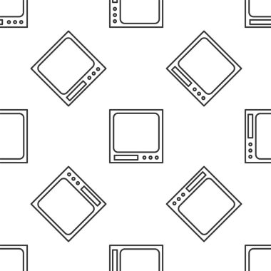 Gri çizgi Elektronik ölçekli ikon beyaz arka planda izole edilmiş kusursuz desen. Ağırlık ölçüm aletleri. Vektör İllüstrasyonu.