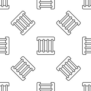 Gri çizgi Cezaevi pencere simgesi beyaz arka planda kusursuz desen izole etti. Vektör.