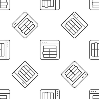 Gri çizgi MySQL kod simgesi beyaz arka planda izole edilmiş kusursuz desen. Web sitesi tasarımınız için HTML Kod sembolü. Vektör.