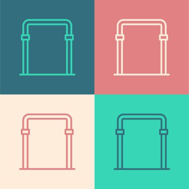 Pop Art Line Sport yatay bar simgesi renk arkaplanında izole edildi. Vektör.