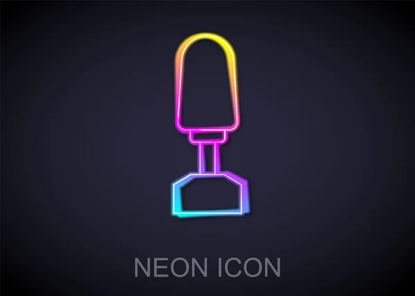 Žhnoucí Neonová Linka Fréza Manikúru Ikony Izolované Černém Pozadí Přístroje — Stockový vektor