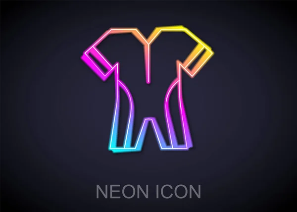 Žhnoucí Neonová Linie Wetsuit Pro Potápění Ikona Izolované Černém Pozadí — Stockový vektor