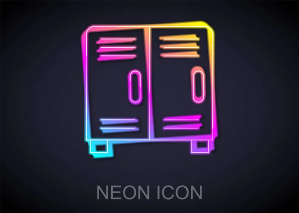 Λαμπερό Neon Line Locker Αποδυτήρια Για Χόκεϊ Ποδόσφαιρο Ομάδα Μπάσκετ — Διανυσματικό Αρχείο