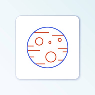 Mars Gezegeni çizgi simgesi beyaz arkaplanda izole edildi. Renkli taslak konsepti. Vektör