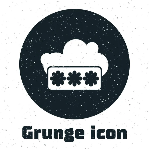 Grunge Icône Protection Mot Passe Accès Sécurité Isolé Sur Fond — Image vectorielle