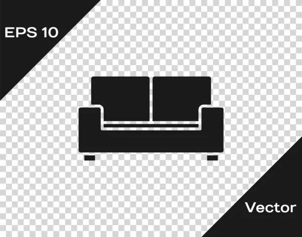 Schwarzes Sofa Symbol Isoliert Auf Transparentem Hintergrund Vektor — Stockvektor