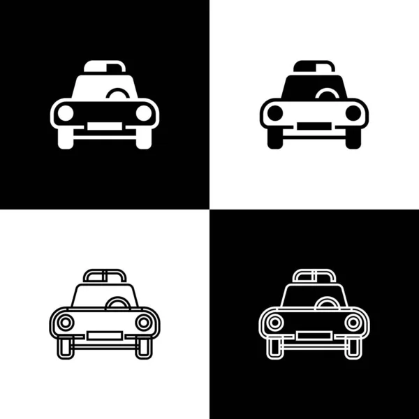 Conjunto Coche Policía Policía Icono Parpadeante Aislado Sobre Fondo Blanco — Vector de stock