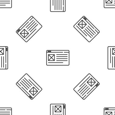 Gri çizgi Tarayıcı pencere simgesi beyaz arkaplandaki kusursuz deseni izole etti. Vektör.