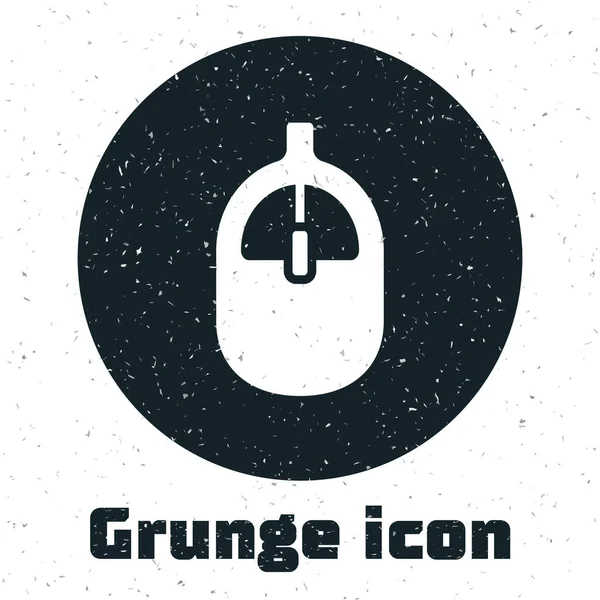 Grunge Ícone Mouse Computador Isolado Fundo Branco Óptico Com Símbolo —  Vetores de Stock