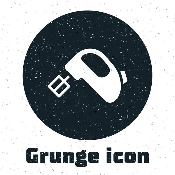 Ikona Miksera Grunge Electric Izolowana Białym Tle Mikser Kuchenny Monochromatyczny — Wektor stockowy
