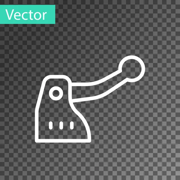 Línea Blanca Icono Freno Bicicleta Aislado Sobre Fondo Transparente Vector — Vector de stock