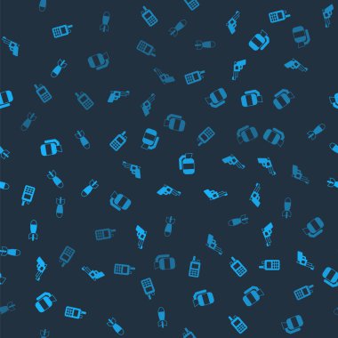 Telsiz, tabanca ya da silahı, el bombasını ve roket fırlatıcısını kusursuz desene ayarlayın. Vektör