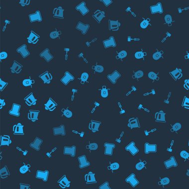 Ekmek tostu, mutfak çekici, önlük ve elektrikli su ısıtıcısı. Vektör