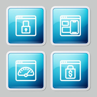 HTTPS, SSL, Web geliştirici programlama kodu, dijital hız ölçer ve çevrimiçi ekran simgesi alışverişi ile sitenizi güvene alın. Vektör