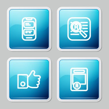 Çevrimiçi çevirmen, çevirmen, El gibi ve Sınav kağıdını A + dereceli simgeyle ayarla. Vektör