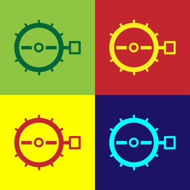 Pop Art Trap av ikonu renk arkaplanında izole edildi. Vektör.