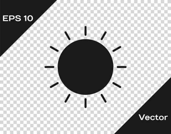 Μαύρο Εικονίδιο Ήλιου Απομονωμένο Διαφανές Φόντο Θερινό Σύμβολο Καλή Ηλιόλουστη — Διανυσματικό Αρχείο