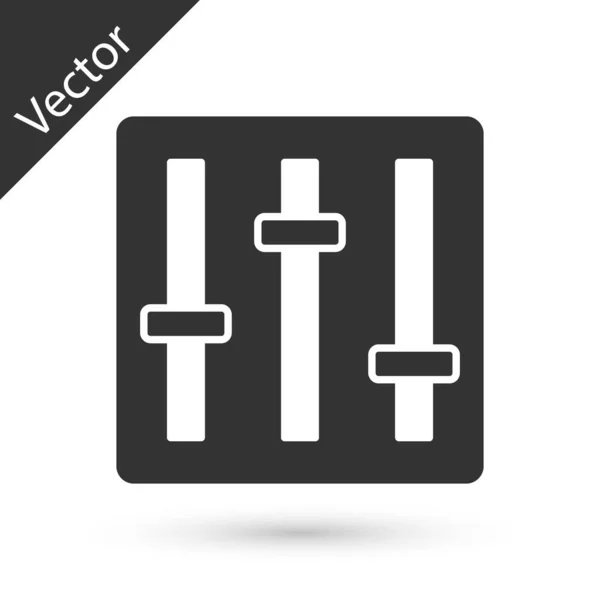 Icono Del Controlador Del Mezclador Sonido Gris Aislado Sobre Fondo — Vector de stock