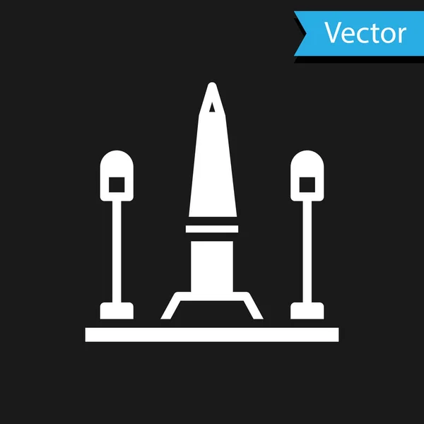 Белый Place Concorde Париже Франция Икона Изолирована Черном Фоне Вектор — стоковый вектор