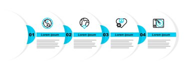 Plak çalar, Aşk Barışı, Kalp Dünyası - Aşk ve Yin Yang sembolü ikonu. Vektör