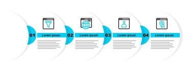 Şehir haritasının satır bilgisini ayarla, hesap ekranı, Arama motoru ve Tarayıcı pencere simgesi oluştur. Vektör