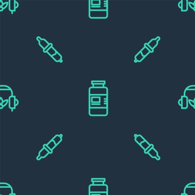 Kollajen serumunu, Pipette 'i ve kulaklıkları kusursuz bir şekilde meditasyon için ayarla. Vektör