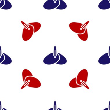 Mavi ve kırmızı başlıklı türban, beyaz arka planda tüy ikonu izole edilmiş, pürüzsüz desen. Vektör.